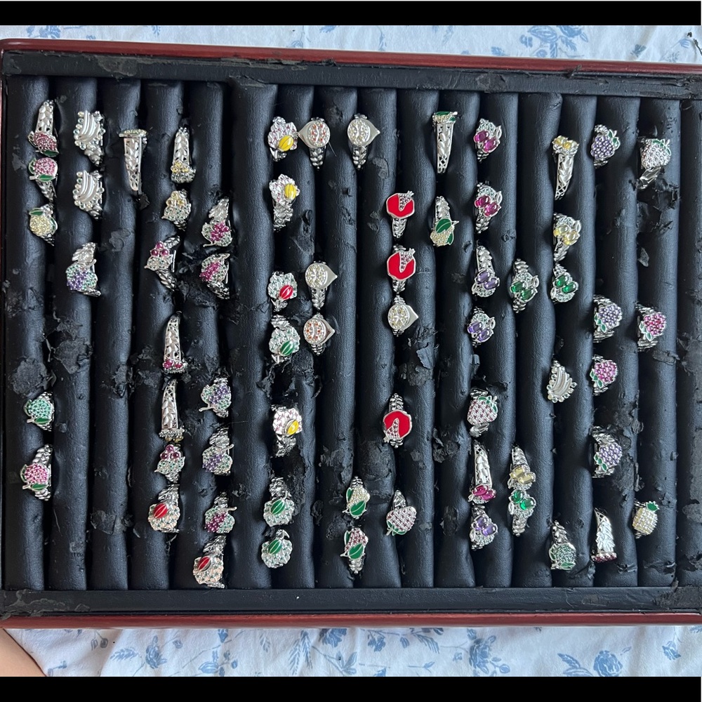 925 Silver Fruit Rings Assorted - Picture 2 of 5
